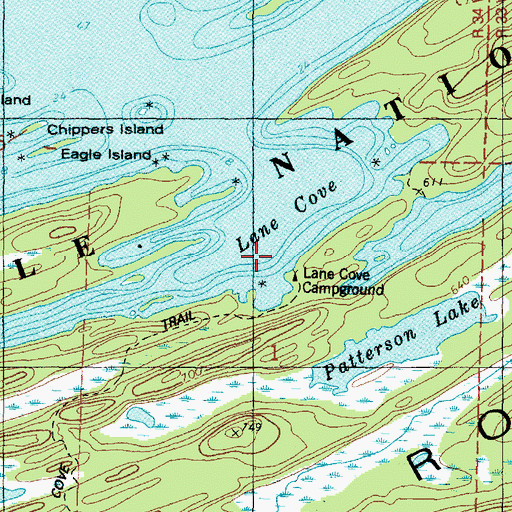 Topographic Map of Lane Cove, MI