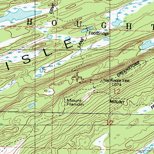 Topographic Map of Lane Cove Trail, MI