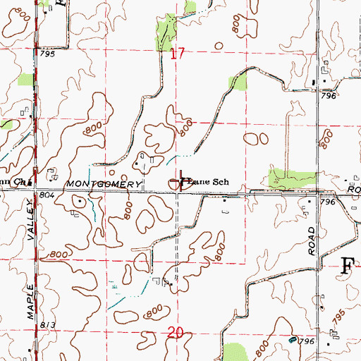 Topographic Map of Lane School, MI