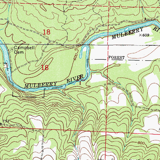 Topographic Map of Ham Ford, AR
