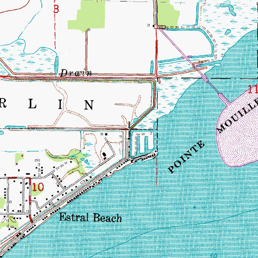 Topographic Map of Langton Drain, MI