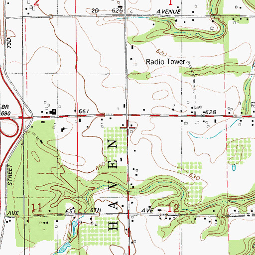 Topographic Map of Lannin School, MI