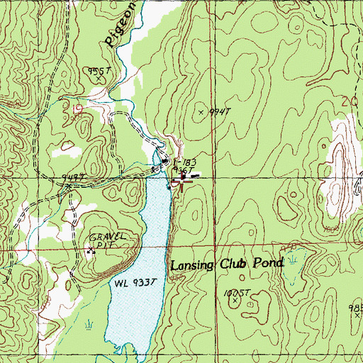 Topographic Map of Lansing Club, MI