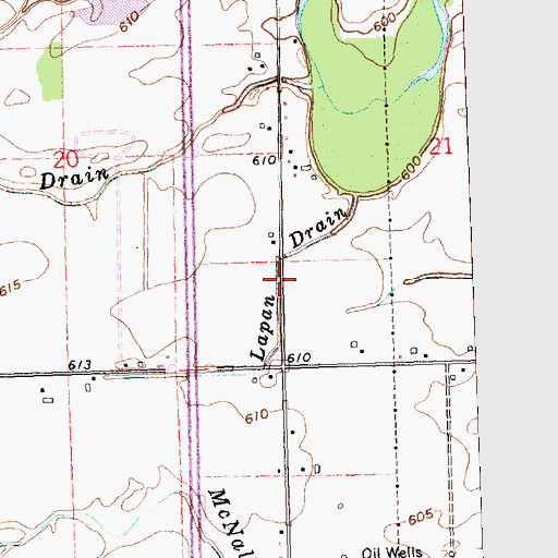 Topographic Map of Lapan Drain, MI