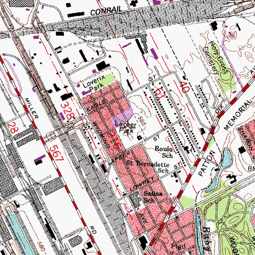 Topographic Map of Lapeer Park, MI
