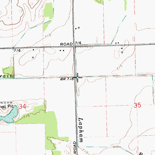 Topographic Map of Lapham Branch, MI