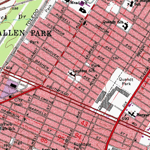 Topographic Map of Lapham School, MI