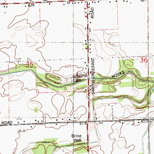 Topographic Map of Laporte Cemetery, MI