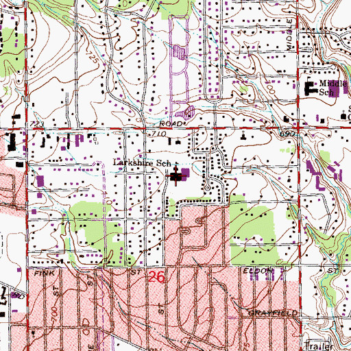 Topographic Map of Lanigan Elementary School, MI