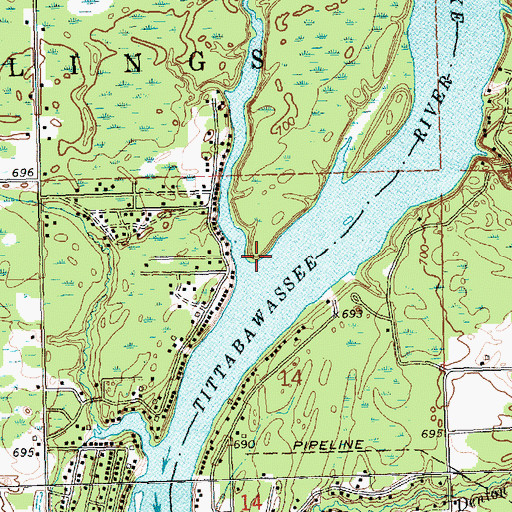 Topographic Map of Larrabee Creek, MI