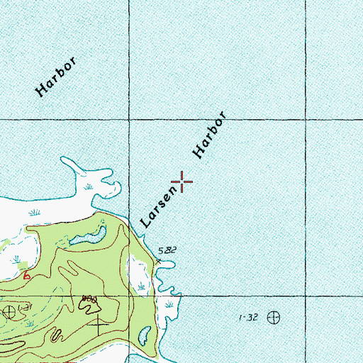 Topographic Map of Larsen Harbor, MI