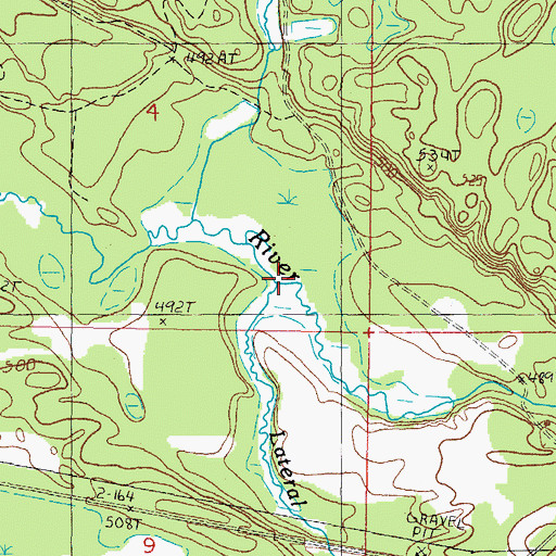 Topographic Map of Lateral Creek, MI