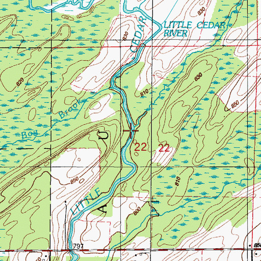 Topographic Map of Laurin Creek, MI