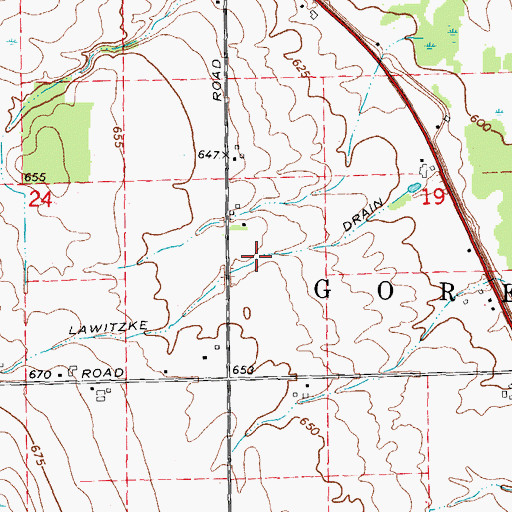 Topographic Map of Lawitzke Drain, MI