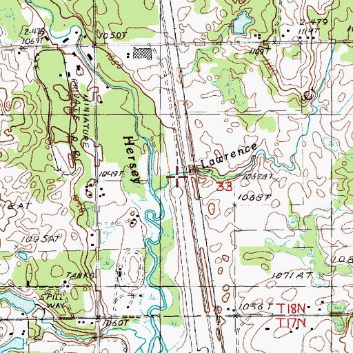 Topographic Map of Lawrence Creek, MI