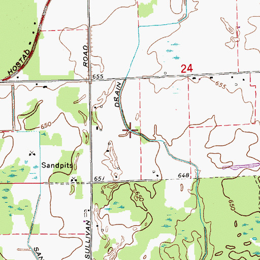 Topographic Map of Lawrence Drain, MI