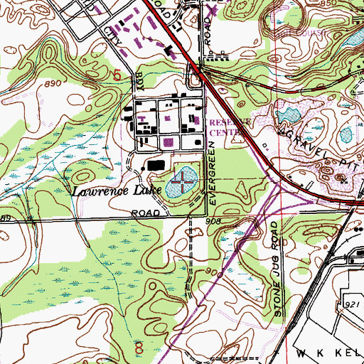 Topographic Map of Lawrence Lake, MI
