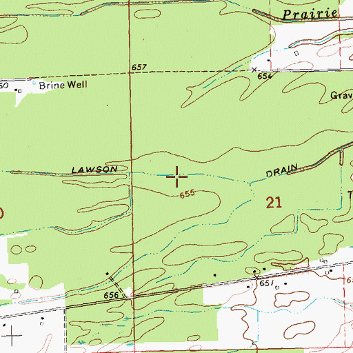 Topographic Map of Lawson Drain, MI