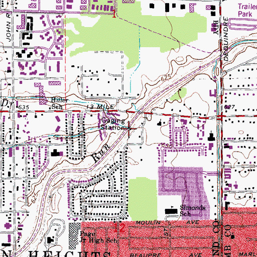 Topographic Map of Lawson Drain, MI