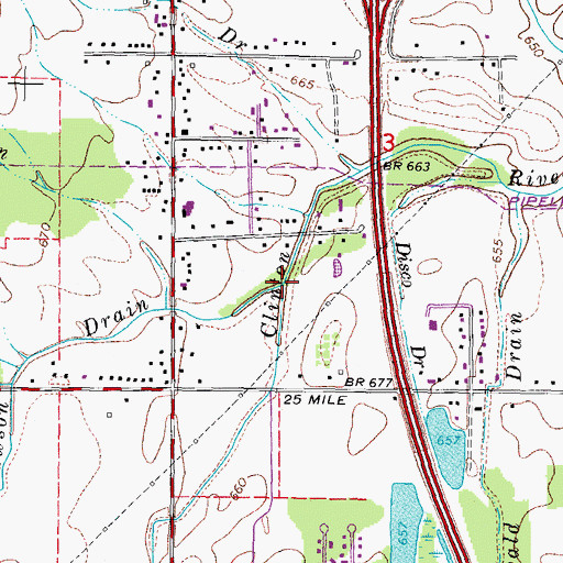 Topographic Map of Lawson Drain, MI