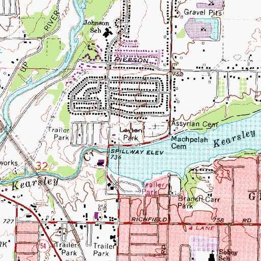 Topographic Map of Rollingwood Park, MI