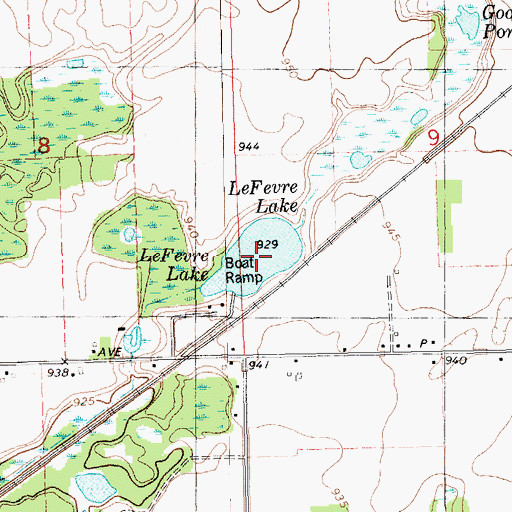Topographic Map of Le Ferre Lake, MI
