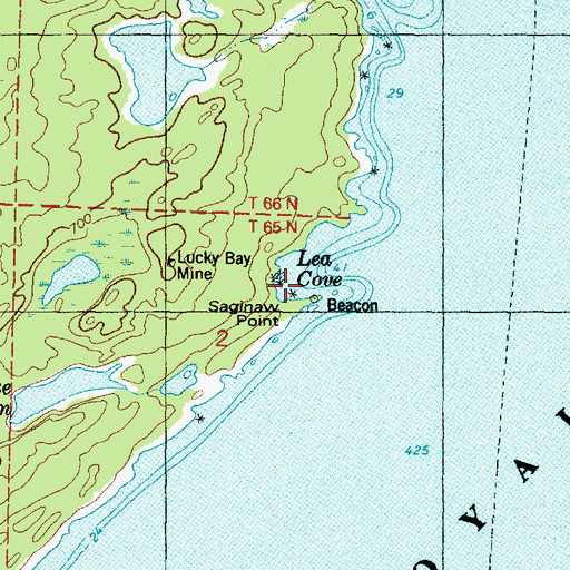 Topographic Map of Lea Cove, MI