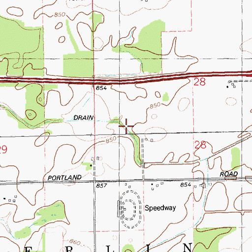 Topographic Map of Leary Drain, MI