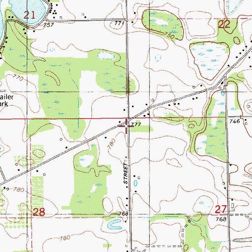 Topographic Map of Lee School, MI