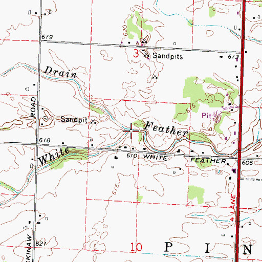 Topographic Map of Legness Drain, MI