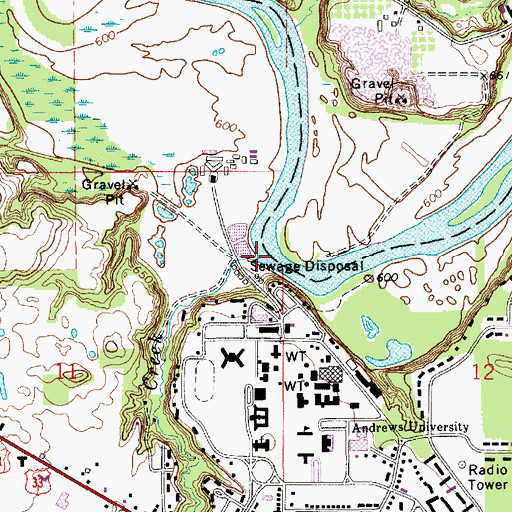 Topographic Map of Lemon Creek, MI
