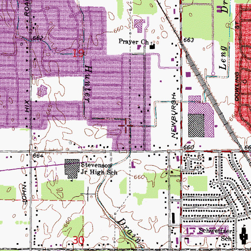 Topographic Map of Leng Drain, MI