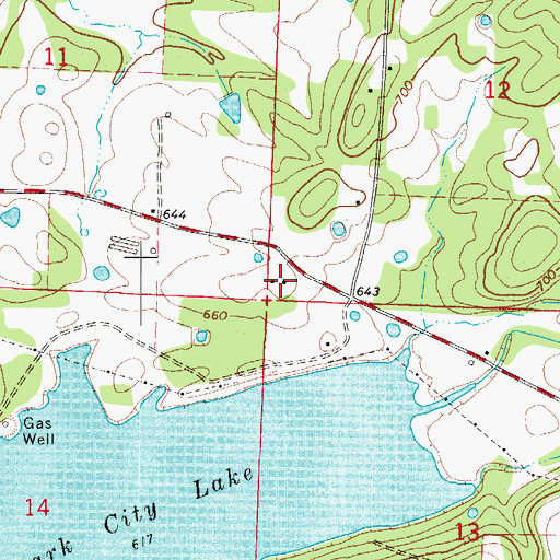 Topographic Map of Pleasant Grove Church (historical), AR