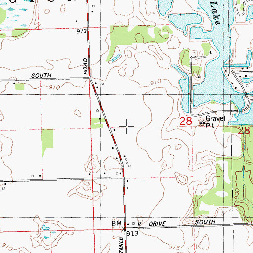 Topographic Map of Leonard School, MI