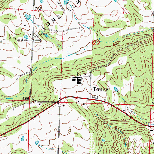 Topographic Map of Pleasant View High School, AR