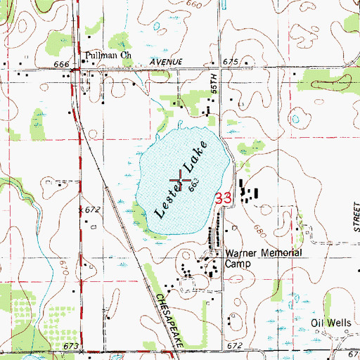 Topographic Map of Lester Lake, MI