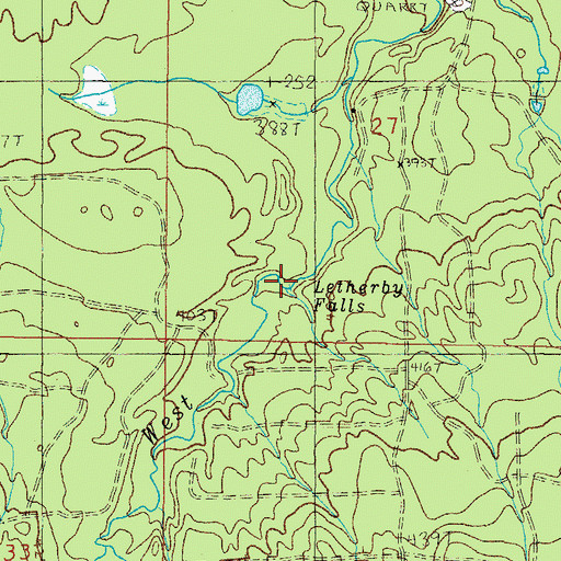 Topographic Map of Letherby Falls, MI