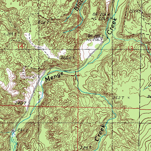 Topographic Map of Leviture Creek, MI