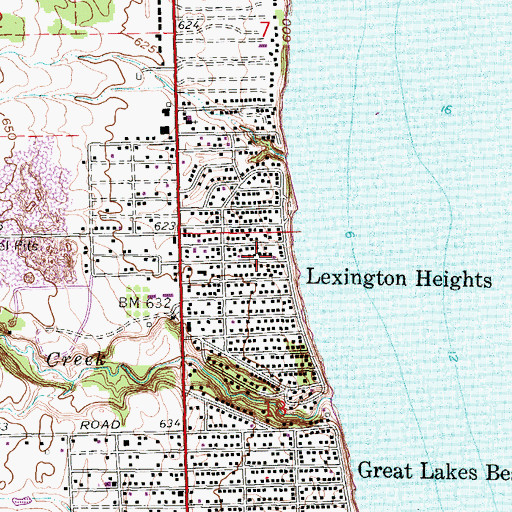 Topographic Map of Lexington Heights, MI