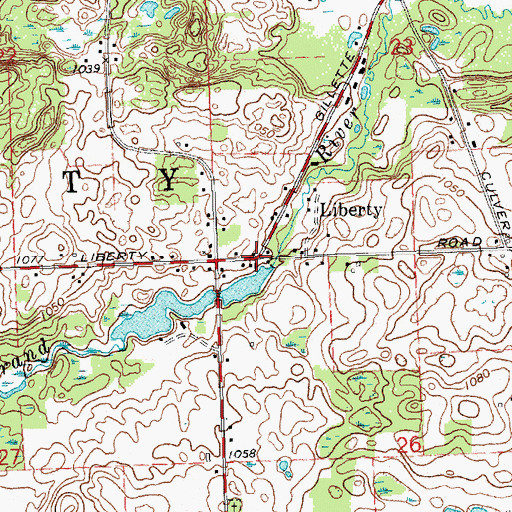 Topographic Map of Liberty, MI