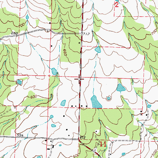 Topographic Map of Sub Rosa (historical), AR