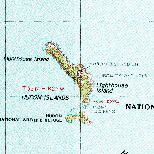 Topographic Map of Lighthouse Island, MI