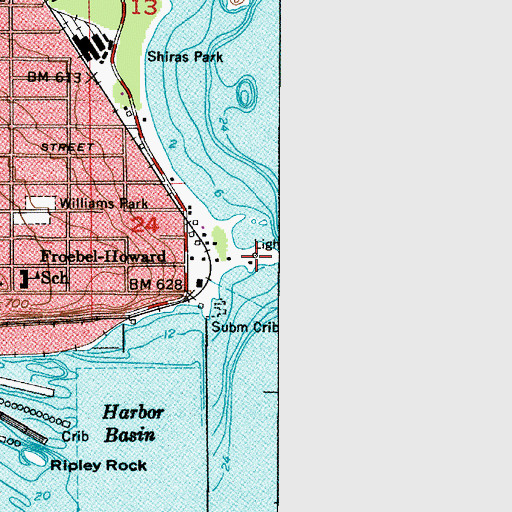 Topographic Map of Lighthouse Point, MI