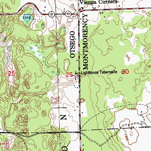 Topographic Map of Lighthouse Tabernacle, MI