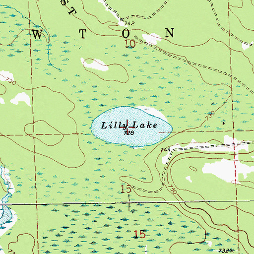 Topographic Map of Lilly Lake, MI