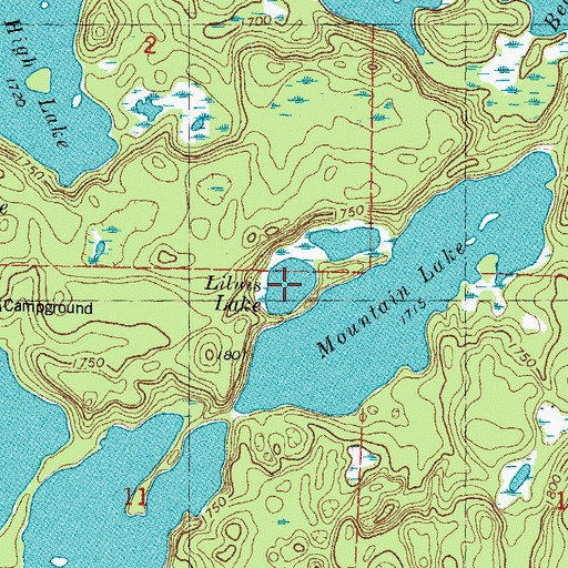 Topographic Map of Liluis Lake, MI