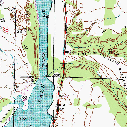 Topographic Map of Lily Creek, MI