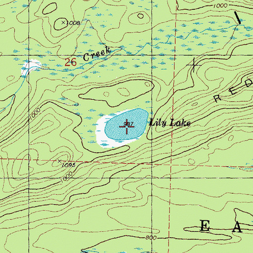 Topographic Map of Lily Lake, MI