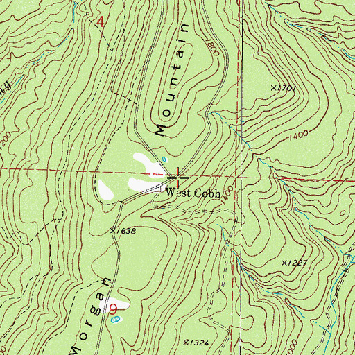 Topographic Map of West Cobb School (historical), AR