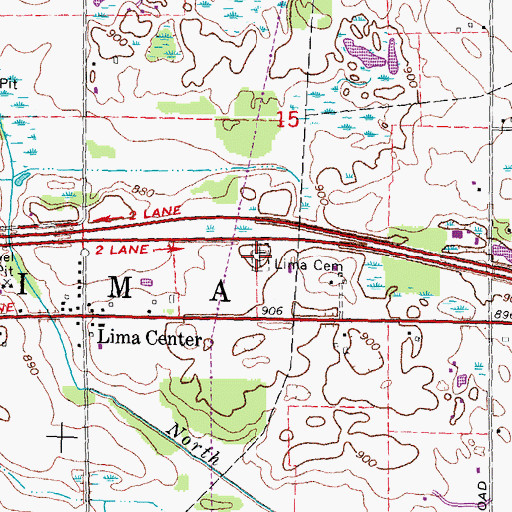 Topographic Map of Lima Cemetery, MI